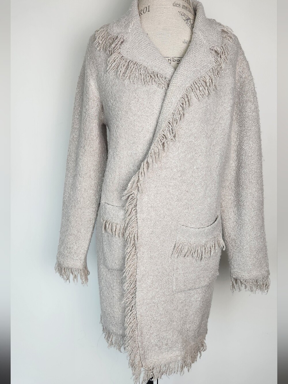 Fringe Knit Cardigan Pimp Coat
